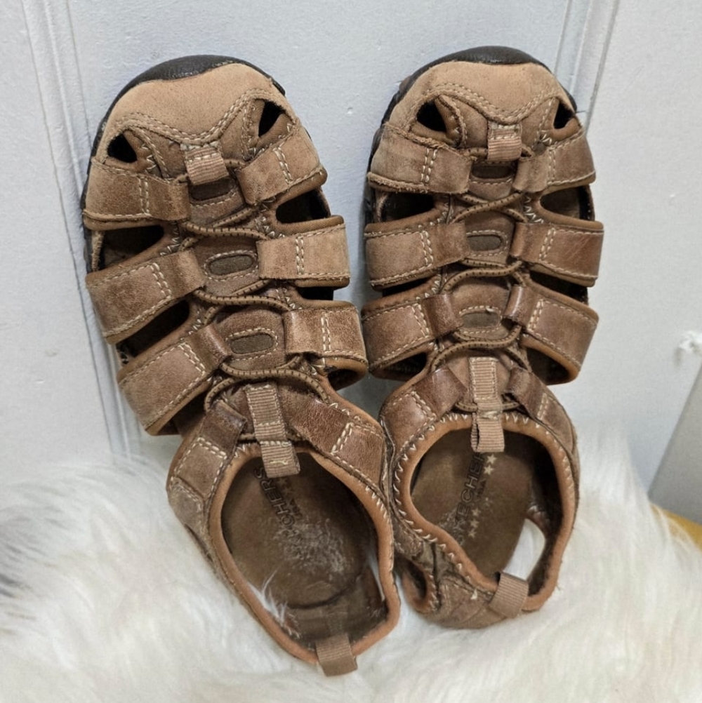 Skechers Shape Ups Brown Sandals Shoes Size